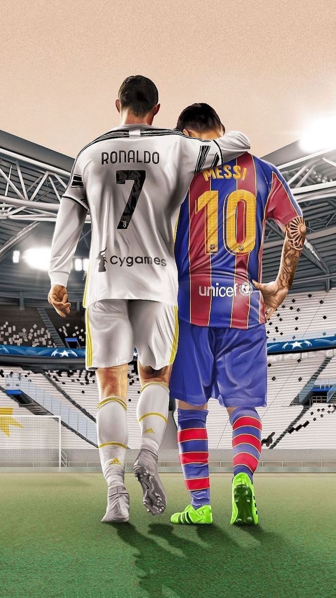 Messi and Ronaldo: Hai ngôi sao bóng đá hàng đầu thế giới - Messi và Ronaldo - đã cùng xuất hiện trong một bức ảnh. Hãy xem hình ảnh này để so sánh và đánh giá về phong độ của các cầu thủ.
