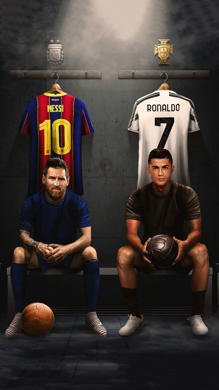 Hình nền Messi và Ronaldo: Hình nền Messi và Ronaldo sẽ làm bạn cảm thấy thích thú và tràn đầy năng lượng. Hãy để ánh nhìn của bạn được rực rỡ bởi sự điệu đà và quyến rũ của hai siêu sao này. Đây sẽ là một bước khởi đầu tuyệt vời cho một ngày mới đầy năng lượng.