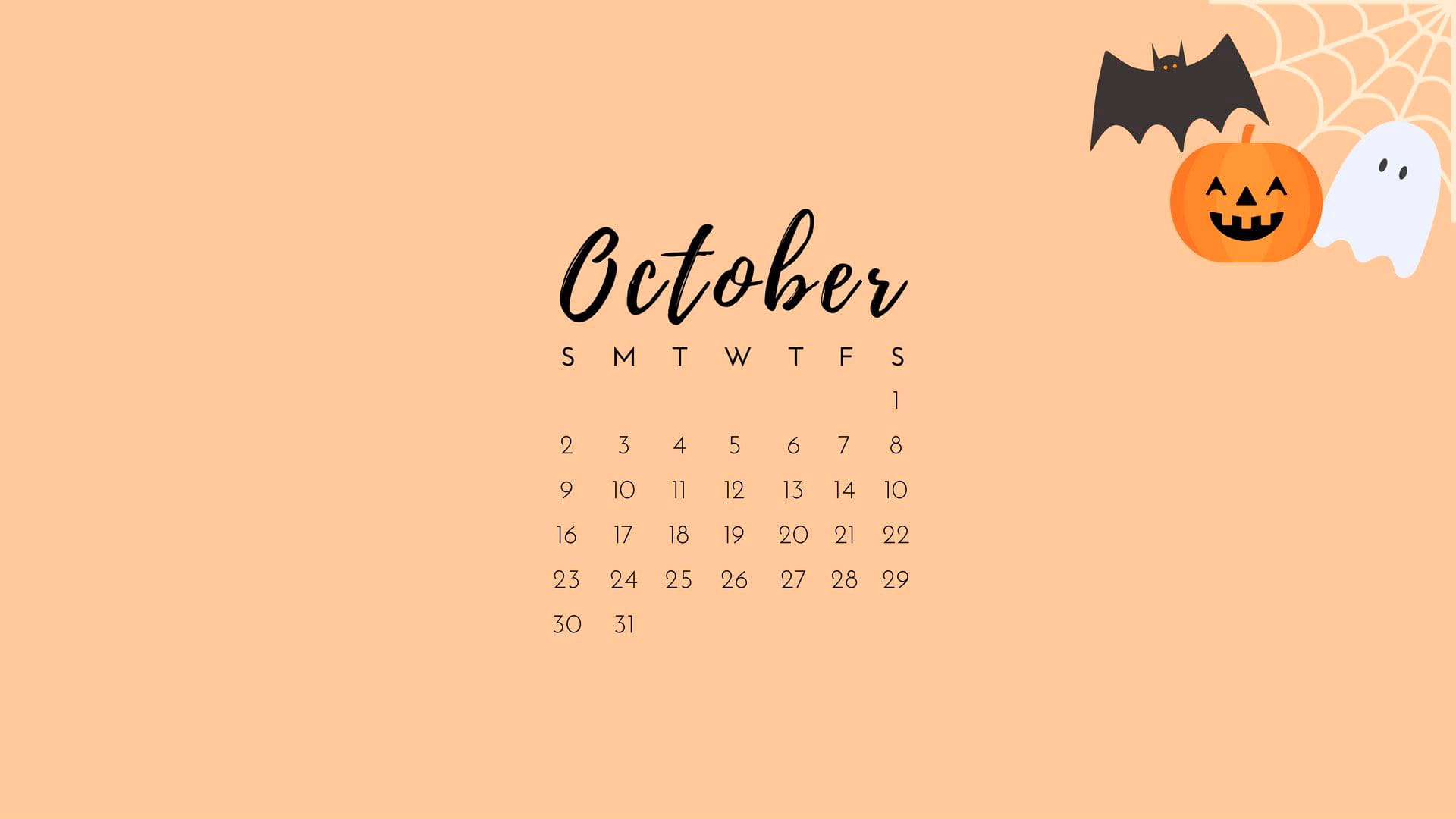 October Desktop Calendar Wallpapers - TubeWP