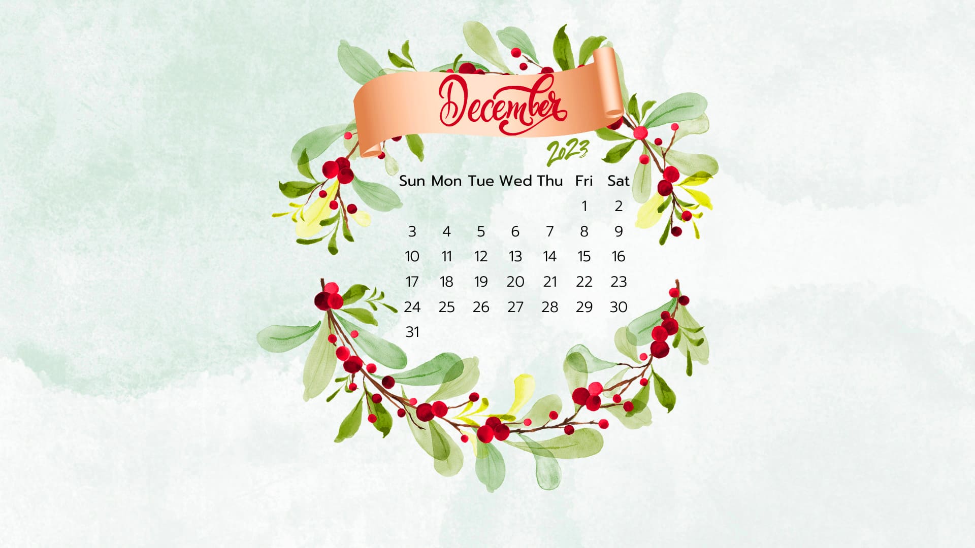 December 2023 Calendar Wallpapers