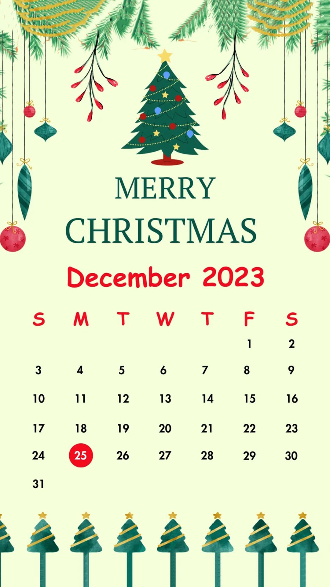 December Calendar 2023 Wallpapers